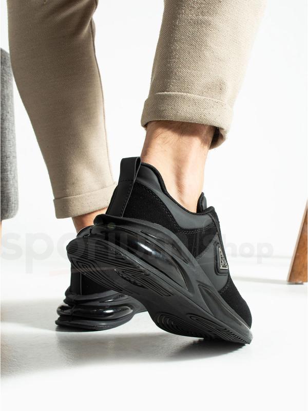 حذاء سنيكرز برادا الرجالي اليومي الأسود بتفاصيل حمراء